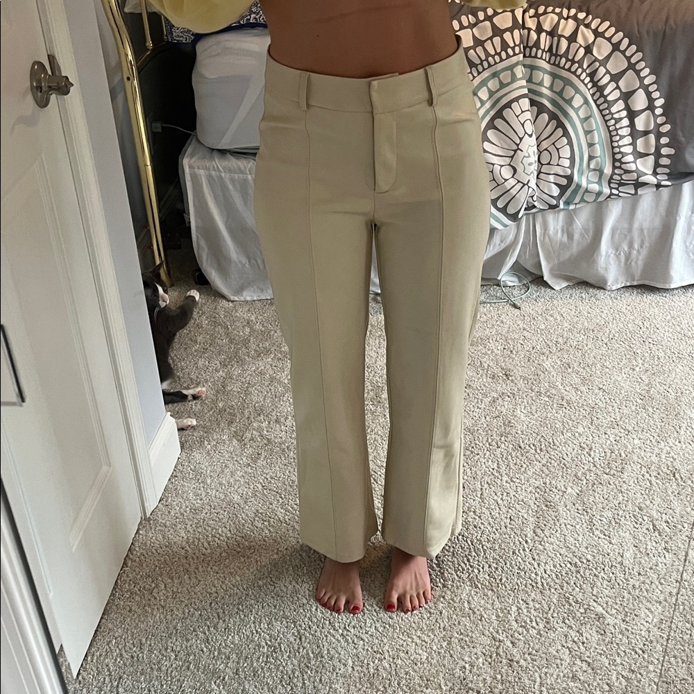 Leather Women's Pants cream